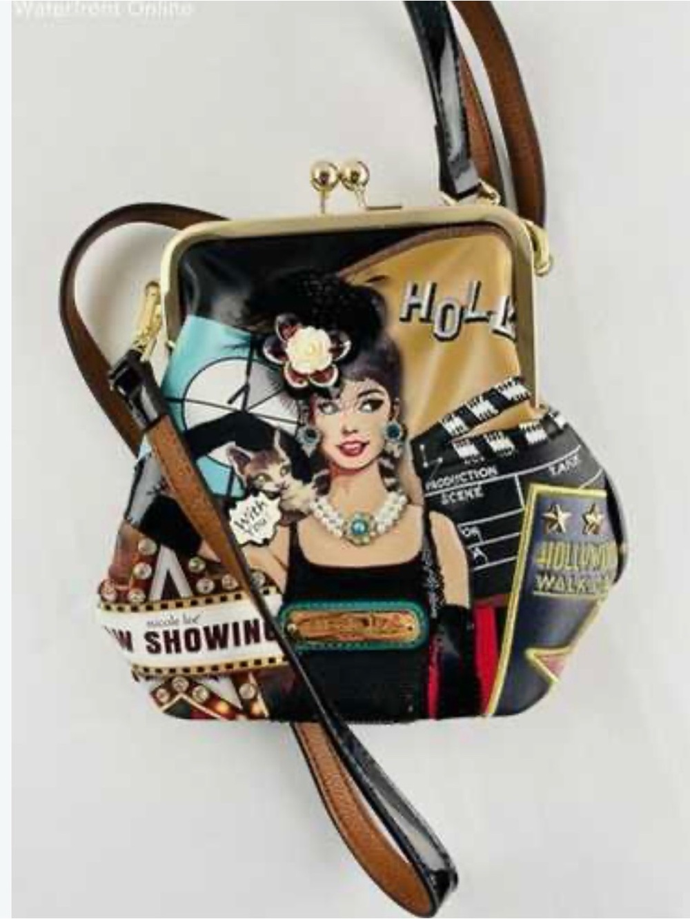 Rare like new Nicole Lee Black Multicolor Pop Art Frame Crossbody Bag